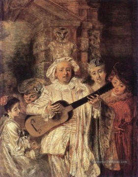  antoine tableaux - Gilles et sa famille Jean Antoine Watteau classique rococo